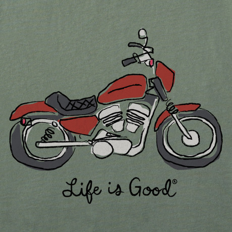 LIFE IS GOOD Moška kratka majica QUIRKY MOTORCYCLE